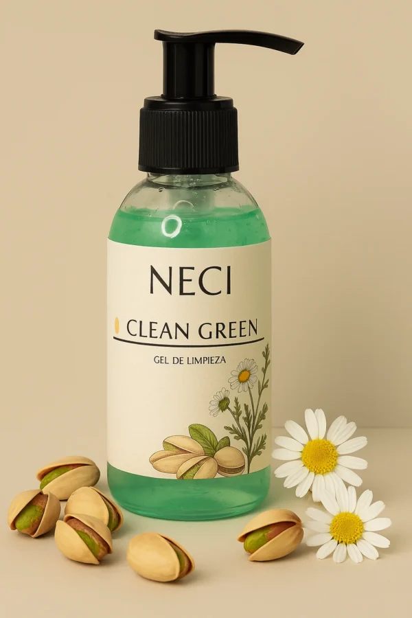gel de limpieza clean green pistacho y manzanilla